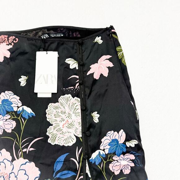 Zara Printed Asian Style Flower Patterned A Line Skirt Blogger Fav Size S NWT - Picture 7 of 7